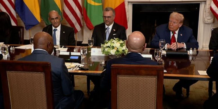 Trump praises ‘good English’ of Liberian president, prompting criticism across Africa